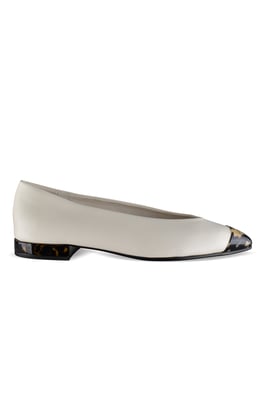 Loro Piana Rebecca Ballerinas Weiß