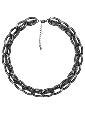 Steuer Modeschmuck Kette schwarze Metall Gliederkette