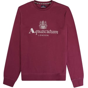 Aquascutum Active Big Logo Crew Neck Cordovan Red Sweatshirt