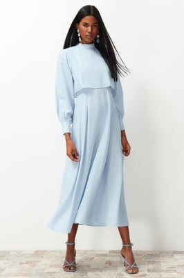 Damen Unifarbenes Maxikleid, lang, lässig, normale Passform, modisch und dezent