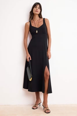 Ärmelloses, flaches Maxikleid in A-Linie für Damen