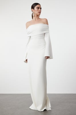 Unifarbenes, langes Maxikleid für Damen, ideal für Abschlussball oder Abiball, normale Passform, Abend- und Ballkleid