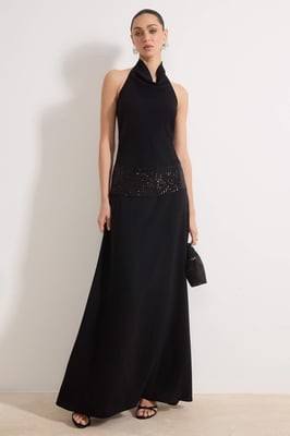 Elegantes, ärmelloses Maxikleid für Damen in A-Linie – perfekt für Abend und Ball.
