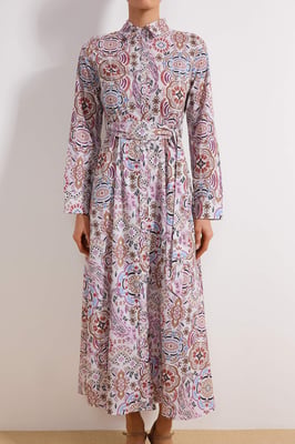 Langes, geblümtes Maxikleid für Damen, lässig/alltagstauglich, A-Linie, Hijab-Stil