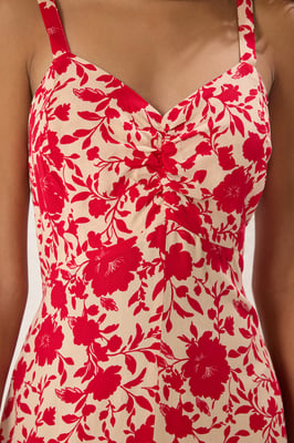 Damen-Midikleid mit Blumenmuster, locker und alltagstauglich
