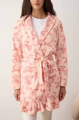 Damen-Morgenmantel mit Rosa-Print