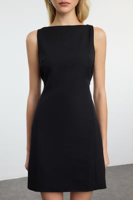 Gerade geschnittenes, ärmelloses Mini-Businesskleid für Damen