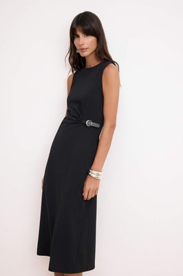 Ärmelloses, flaches Midi-Kleid für Damen