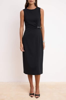 Ärmelloses, flaches Midi-Kleid für Damen