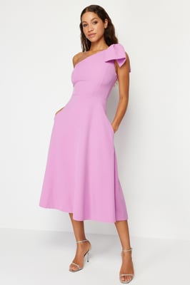 Damen Blau Unifarben Midi Ärmelloses Abiball Figurbetontes Kleid