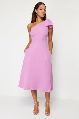 Damen Blau Unifarben Midi Ärmelloses Abiball Figurbetontes Kleid