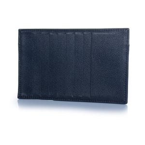 Chanel, blaue Ledergeldbörse mit Reißverschluss und Kartenfach