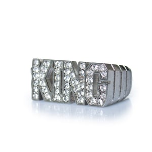 Dolce & Gabbana, silberner KING-Ring mit Strass