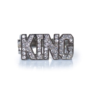 Dolce & Gabbana, silberner KING-Ring mit Strass