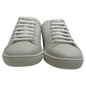 Gucci Interlocking G Perforated Ace Sneakers aus weißem Kalbsleder