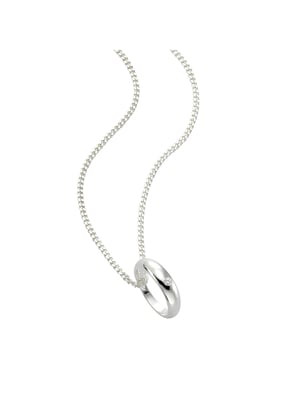 Zeeme for Kids Halskette 925 Silber Taufring  mit Diamant 0,01ct.