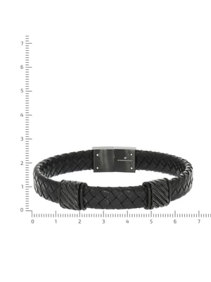 Zeeme Stainless Steel Armband Lederband braun mit Edelstahlverschluss