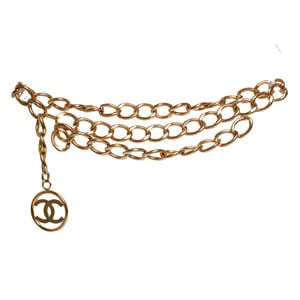 Chanel, vergoldeter Metallgürtel 93 - Halskette mit CC-Logo