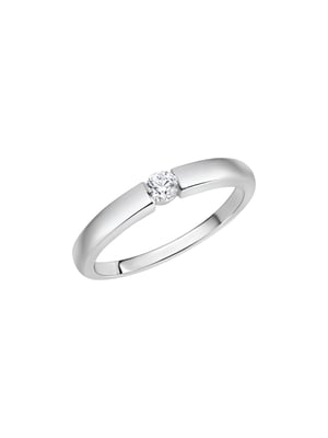 Zeeme Silber Ring Silber 925 rhodiniert mit Zirkonia weiß