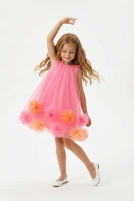 Mädchen Flaches kurzes / ärmelloses Mini-Skaterkleid