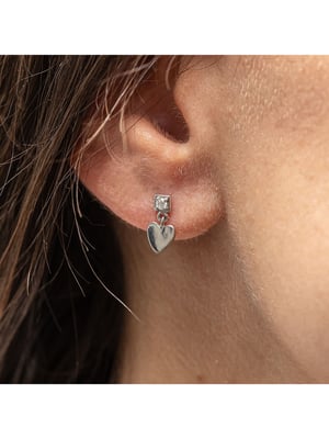cai Ohrstecker 925/- Sterling Silber rhodiniert Zirkonia Herz