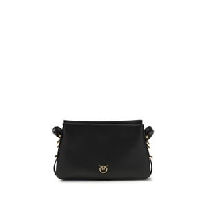 PINKO Schwarze Kalbsleder Bos Taurus Schultertasche