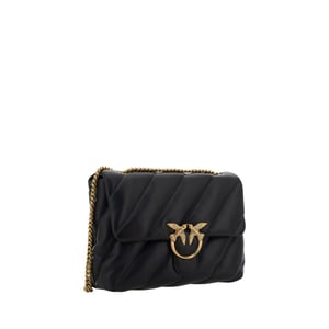 PINKO Schwarze Kalbsleder Bos Taurus Schultertasche