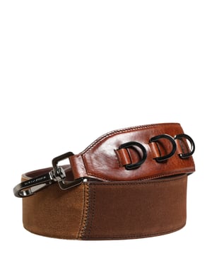 Dolce & Gabbana Braune Pferdeveloursledertasche Zubehör Schultergurt