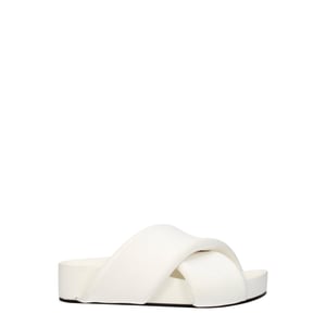 Jil Sander Blaue Lederpantoletten
