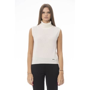 Baldinini Trend Weißer Wollpullover für Frauen