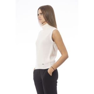 Baldinini Trend Weißer Wollpullover für Frauen