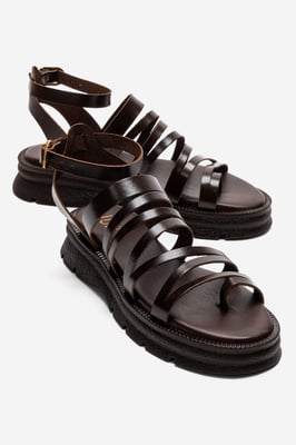 Pelsa Leder Multi-Riemen-Sandale
