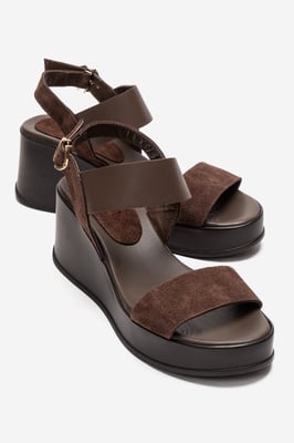 Lolanthe Leder Keilabsatz Sandale