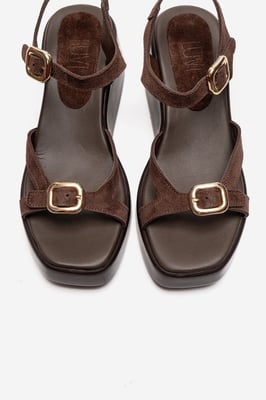 Kalia Leder Keilabsatz Sandale
