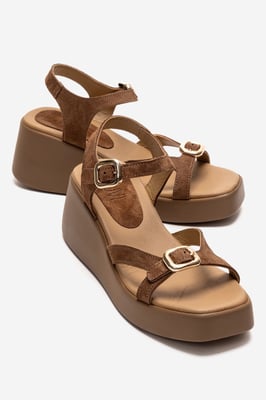 Kalia Leder Keilabsatz Sandale