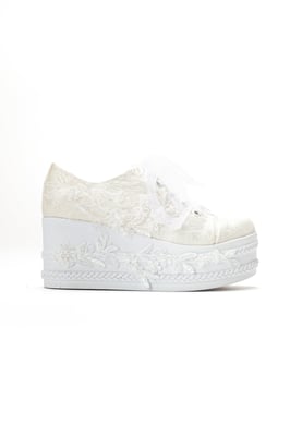 Valencia Schnür-Plateau Braut-Sneaker
