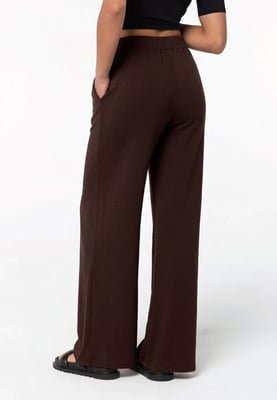 Long Viscose Pants DUNKELBRAUN