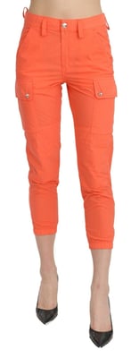 CYCLE Baumwolle Orange Hohe Taille Skinny Cropped Hose