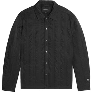 Herren Lyle And Scott Overshirt mit geometrischem Muster und gesticktem Löwenwappen in Schwarz-Eis