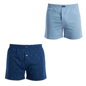 Packung mit 2 essential Baumwoll-Herrenboxershorts mit elastischem Bund A0100
