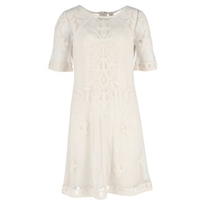 Temperley London Mesh-Kleid in Knielänge aus weißem Polyester