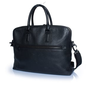 Hugo Boss Laptoptasche aus genarbtem Leder in Schwarz