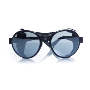 Moncler, runde Pilotenbrille mit verspiegelten Gläsern