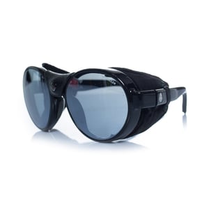 Moncler, runde Pilotenbrille mit verspiegelten Gläsern