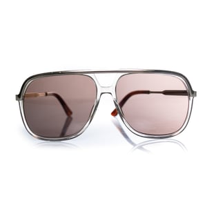 Gucci, transparente und goldene Pilotenbrille