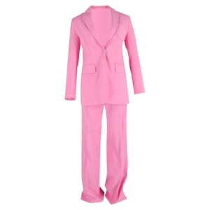 Joseph Einreiher-Blazer und Hosenanzug aus rosa Wolle