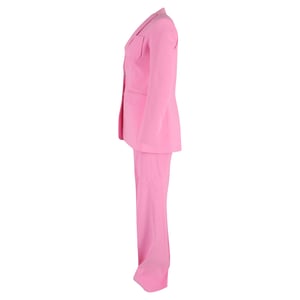 Joseph Einreiher-Blazer und Hosenanzug aus rosa Wolle