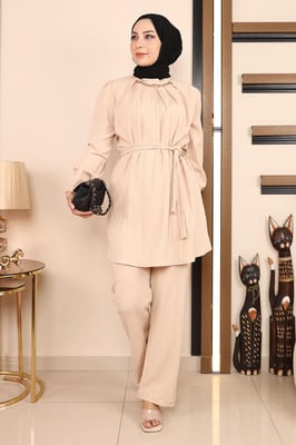 Ketten Detailed Anzug Beige