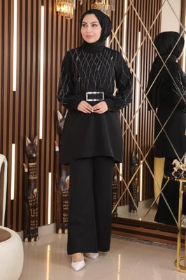 Perlen Stein Detailed Set Schwarz