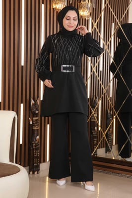 Perlen Stein Detailed Set Schwarz